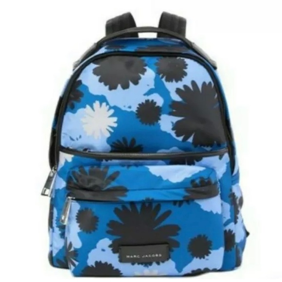 Marc Jacobs Biker Blue floral Print Backpack - Picture 1 of 4